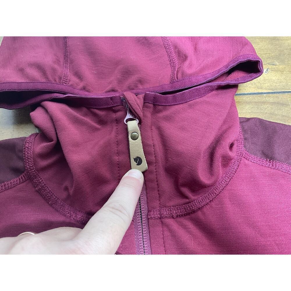 Fjallraven Keb Fleece Hoodie Womens Large Magenta Full Zip Jacket Outdoor Hiking - Picture 3 of 14